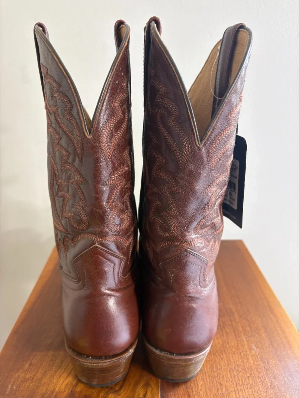 Moonshine Spirit Brad Paisley Brown Leather Cowboy Boots Mens Square Toe size 12